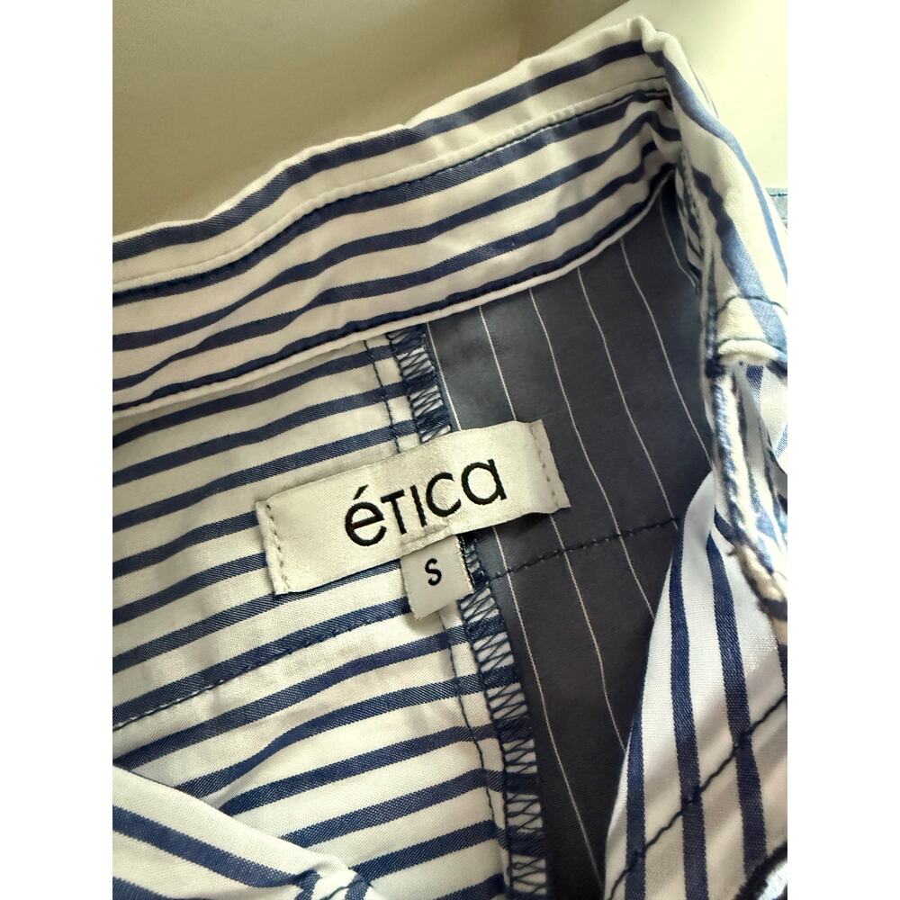 $178 New Etica Striped Button Down - Small - Picture 6 of 9